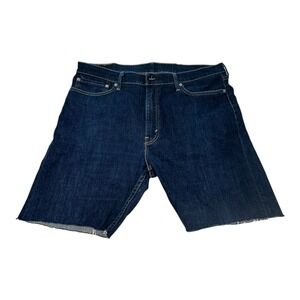 Levis 513 Denim Jean‎ Shorts Dark Wash Cut Off Mens Size 36